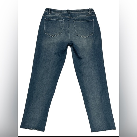 Democracy Blue Straight Leg Jeans with Distressed Details - Picture 3 of 3